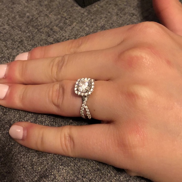 Halo Engagement Ring - Picture 6 of 7